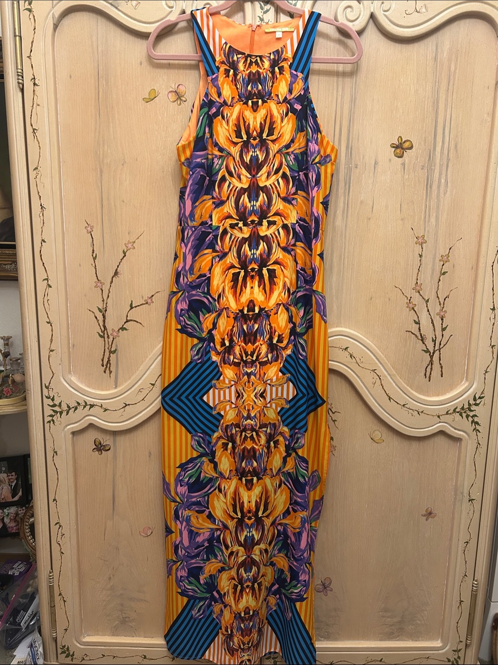 Gianni Bini Lolita Dress. Hibiscus Striped, The Breeze Maxi Dress Large